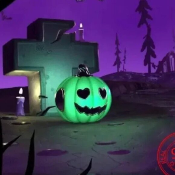 Pumpkin Charm Halloween Glows Green in the Dark 925 - Picture 3 of 5